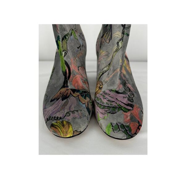 Rag and Bone Floral Velvet Print Drea Ankle Boot Womens Size 38.5 Grey - Picture 6 of 10